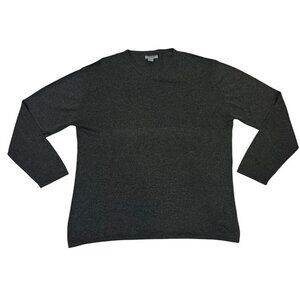 Community men's sweater XL gray silk cashmere blend V neck long sleeve pullover